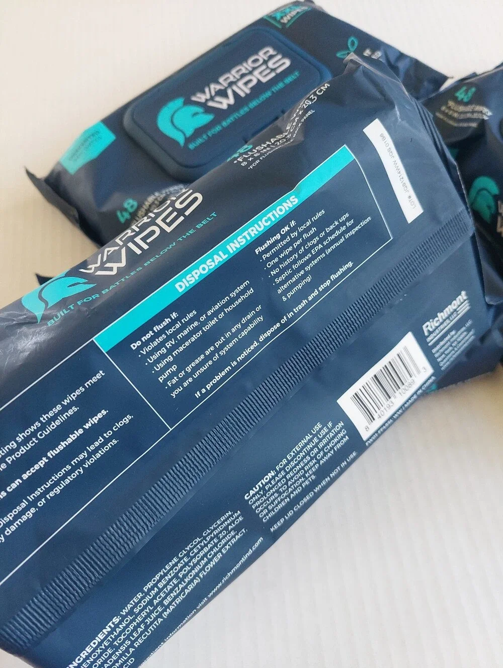 NewLot Of 4 Packs Warrior Wipes XxL 48x4
